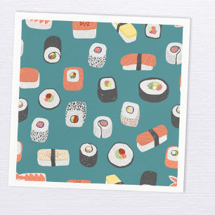 Sushi Nigiri Maki Roll Pattern Serviette