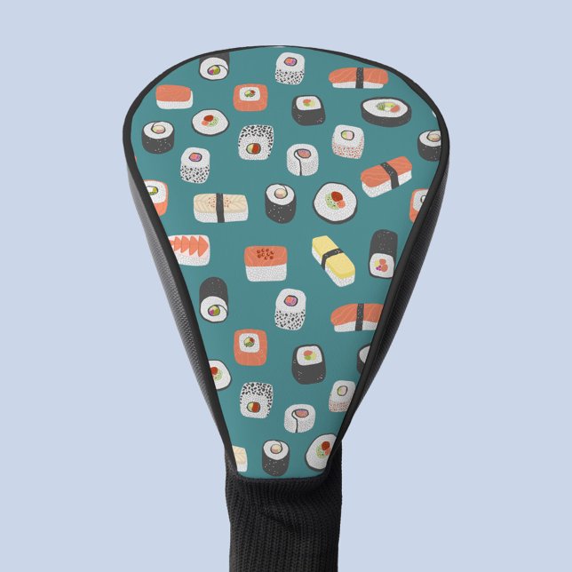 Sushi Nigiri Maki Rolls japi Food Art Green Golf Headcover (Japanese sushi pattern fun golf head cover)