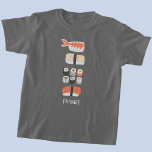 Sushi Nigiri Sashimi Maki Roll T-Shirt<br><div class="desc">japanische Küche für diejenigen, die Liebe haben Sushi, Sashimi, Nigiri und Maki Brötchen zu essen. Ja! Ändern oder entfernen Sie den Namen, der angepasst werden soll.</div>