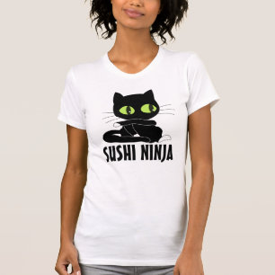 SUSHI NINJA CAT lustige T - Shirt