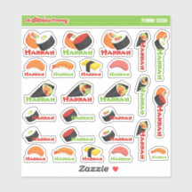 Sushi Nom personnalisé Étiquettes | École