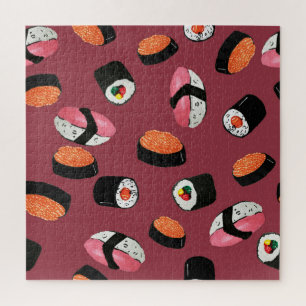 Sushi Onigiri Rolls: Nahtlose Illustration