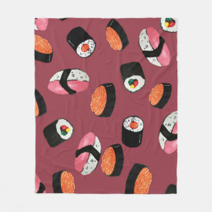 Sushi Onigiri Rolls: Nahtlose Illustration Fleecedecke