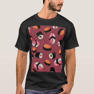 Sushi Onigiri Rolls: Nahtlose Illustration T-Shirt