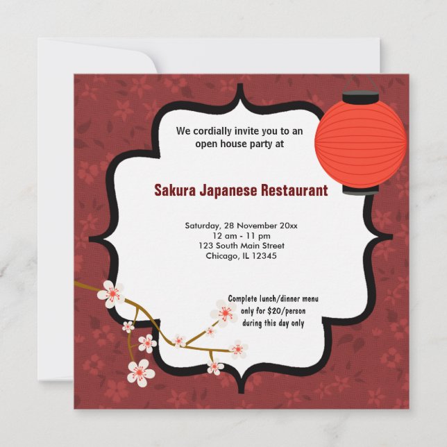 Sushi Open House Einladung (Vorderseite)