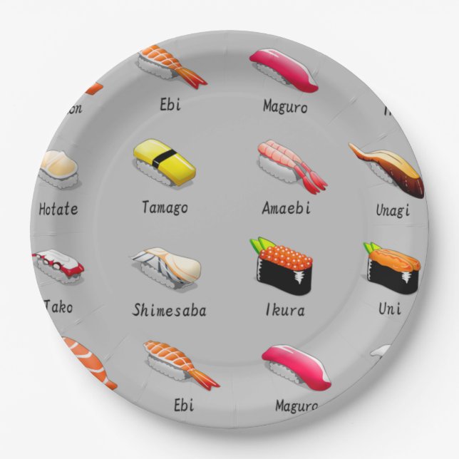 Sushi Paper Party Teller (Vorderseite)
