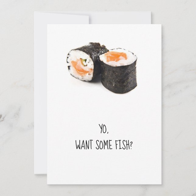 Sushi-Party Einladung, lustiger Spaß-Dinner Einladung (Vorderseite)