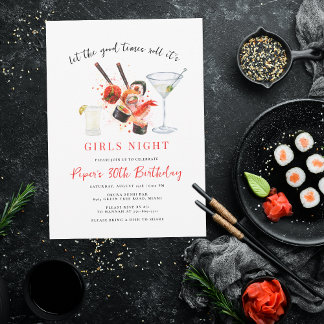 Sushi Party | Good Times Roll Girls Night Party Einladung