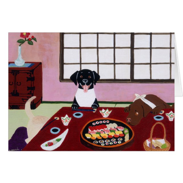 Sushi-Party Labradors (Vorderseite (Horizontal))