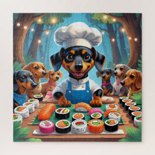 "Sushi Party mit Dackeln - Niedlicher Koch Dog Puz