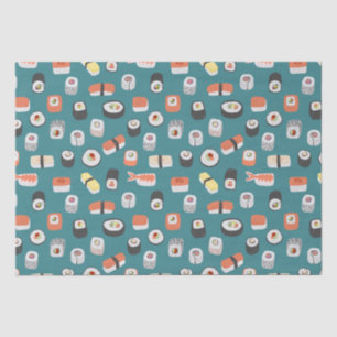 Sushi Pattern Aquamarin Green Seidenpapier