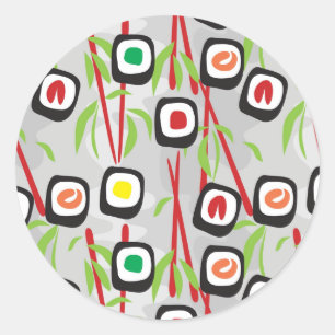 Sushi Pattern Runder Aufkleber