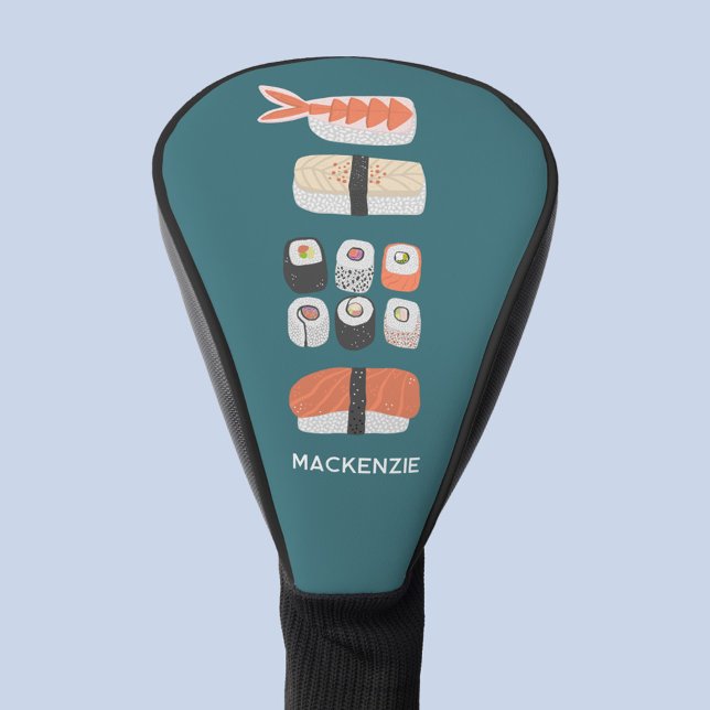 Sushi Personalisiert Golf Headcover (Japanese sushi food art personalized name golf head cover)