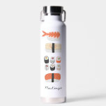 Sushi Personalisiert Trinkflasche<br><div class="desc">Ein lustiges Sushi-Art-Design für diejenigen,  die japanische Küche Liebe. Originelle Kunst von Nic Squirrell. Ändern oder entfernen Sie den Namen zu personalisieren.</div>