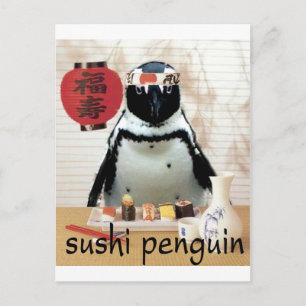 Sushi-Pinguin Postkarte