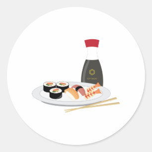 Sushi Plate Runder Aufkleber