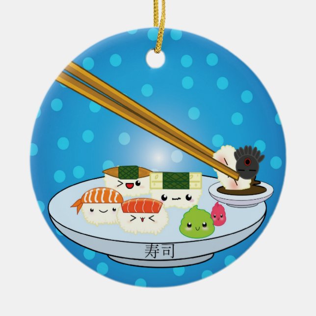 Sushi Platter DBL Sided Ornament (Vorne)