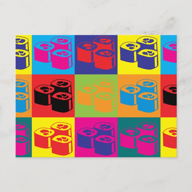 Sushi Pop Art Postkarte (Vorderseite)