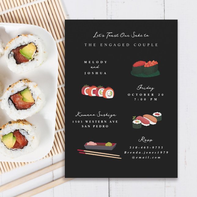 Sushi Pre Wedding Party Einladung (Von Creator hochgeladen)