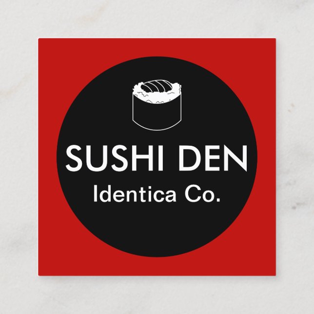 Sushi Quadratische Visitenkarte (Rückseite)