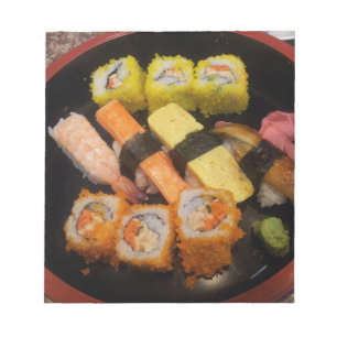 Sushi Raw Food Japanisches Essen Köstlich Serviere Notizblock
