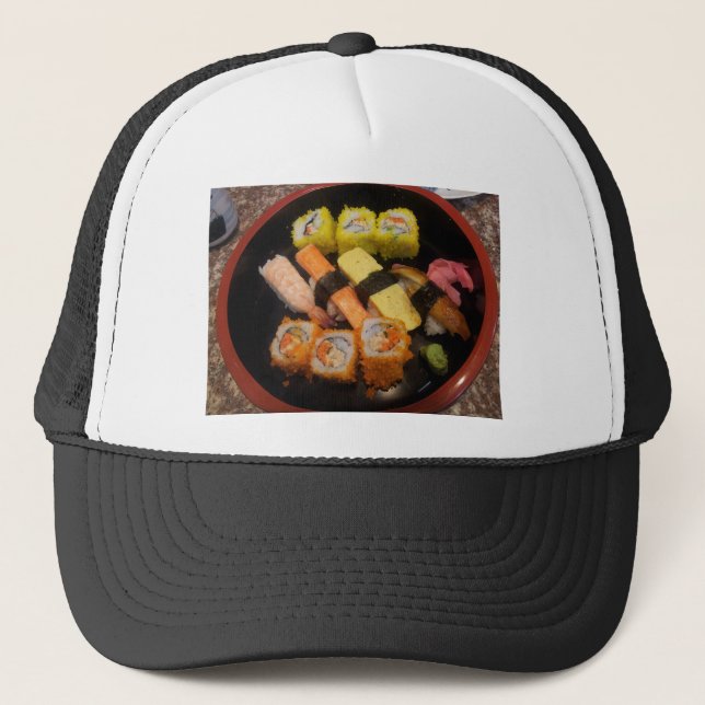 Sushi Raw Food Japanisches Essen Köstlich Serviere Truckerkappe (Vorderseite)