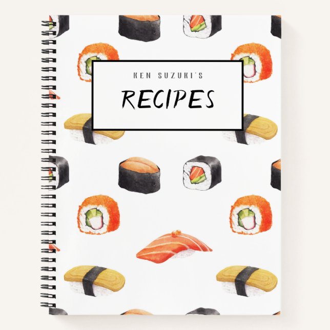 Sushi Recipe Book Notizbuch (Vorderseite)