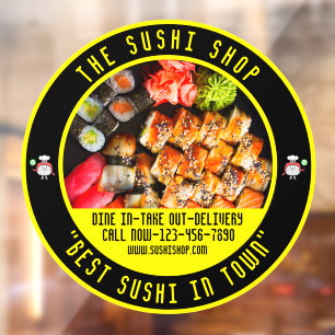 Sushi Restaurant Große Front individuell anpassen Fensteraufkleber
