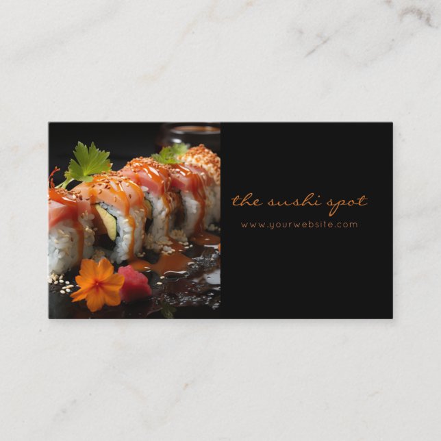 Sushi Restaurant Sushi Koch Business Card Visitenkarte (Vorderseite)