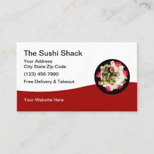 Sushi-Restaurant und japanische Küche Visitenkarte
