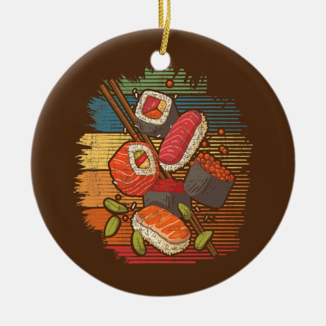 Sushi Retro Art Japan Küche Keramik Ornament (Vorne)