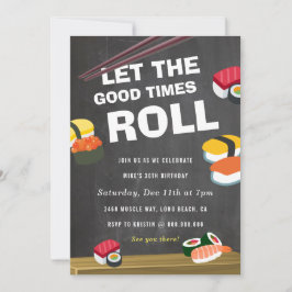 Sushi Roll Birthday feiern Einladung
