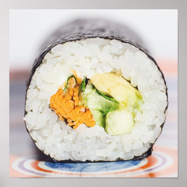 Sushi roll Fisch und Reis Poster (Vorne)