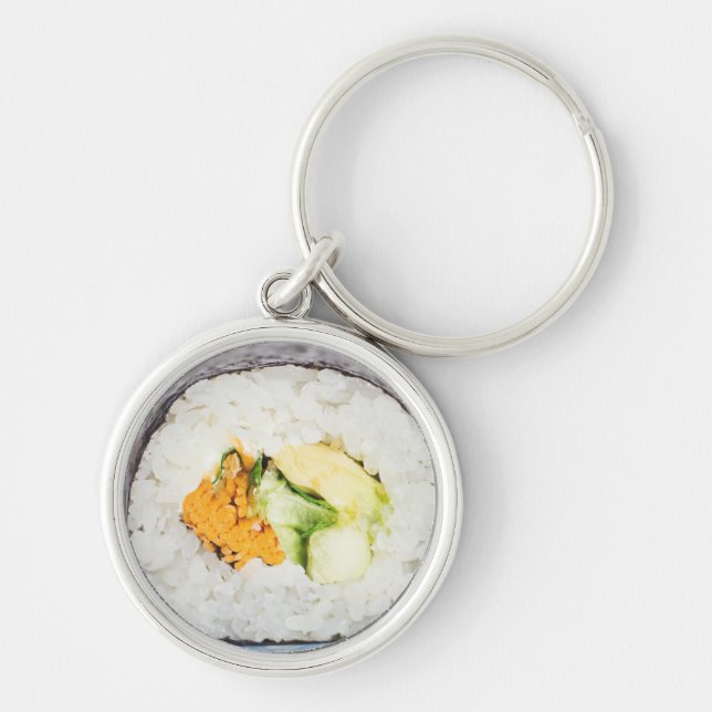 Sushi roll Fisch und Reis Schlüsselanhänger (Vorne)