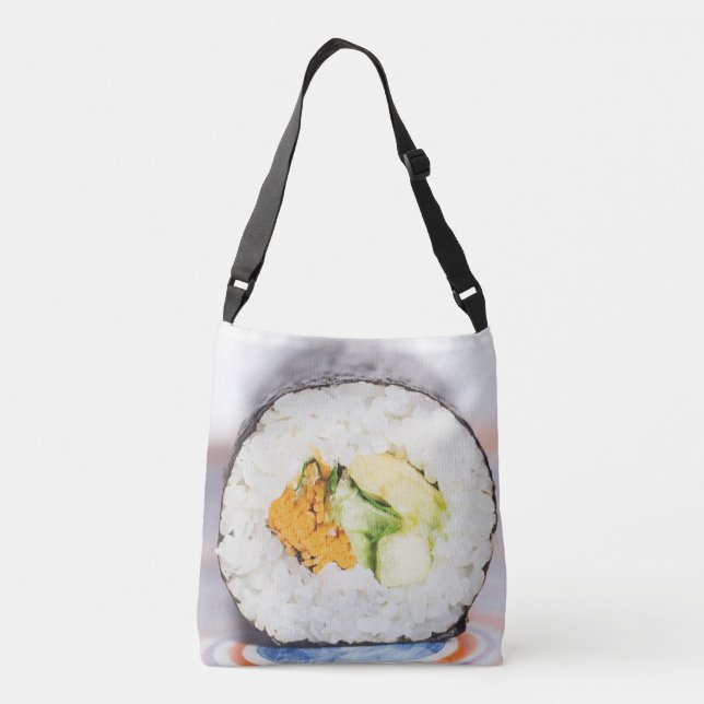 Sushi roll Fisch und Reis Tragetaschen Mit Langen Trägern (Rückseite)