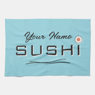 Sushi-Roll-Küchentuch mit Chopsticks-Logo Geschirrtuch