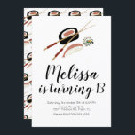 Sushi Roll Salmon Teen Birthday Hibachi Restaurant Einladung<br><div class="desc">Sushi Roll Einladungen Illustration entworfen von Dream Big Digital Design</div>