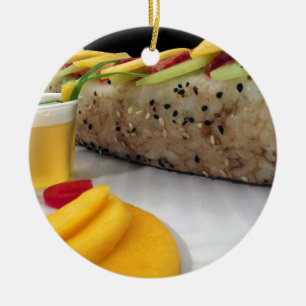 Sushi Roll Sushi Mango Rice Japanisch Essen asiati Keramik Ornament
