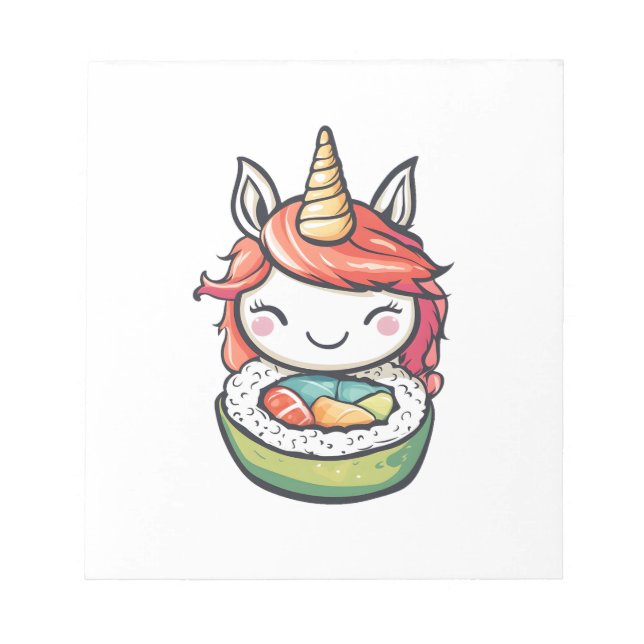 Sushi-Röllchen-Einhorn (1) Notizblock (Vorderseite)