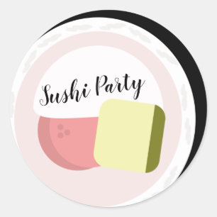 Sushi-Rolle Lachs-Teen-Birthday-Restaurant Runder Aufkleber