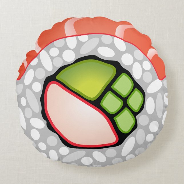 Sushi-Rolle Rundes Kissen (Vorderseite)