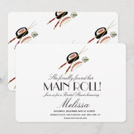 Sushi Rolls Chopsticks Japan Saki Brautparty Einladung