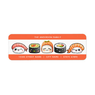 Sushi Rücksendeadressen-Aufklebers