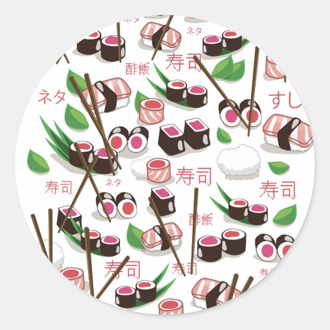 Sushi Runder Aufkleber (Vorderseite)