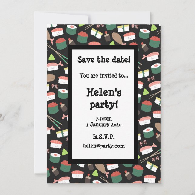 Sushi Save the Date Card (Vorderseite)