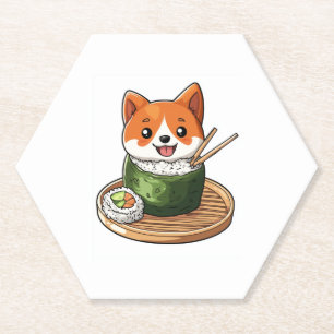 Sushi Shiba � Lustiger Essen Hund Untersetzer