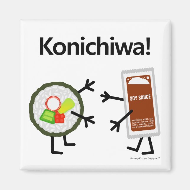 Sushi & Soy Sauce - Konichiwa! Magnet (Vorne)