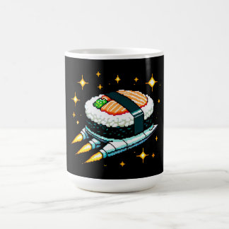 Sushi Spaceship Pixel Art Flying Sushi Roll Design Kaffeetasse