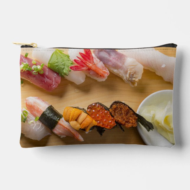Sushi Spiral Zipper Pouch – Nigiri Delight Zubehörtasche (Vorderseite)