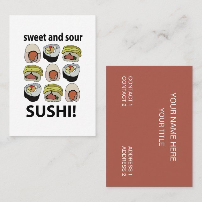 Sushi Sweet und Sour Sushi Visitenkarte (Vorne/Hinten)
